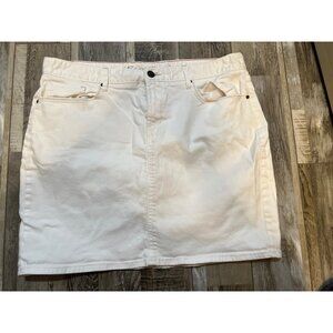 Eddie Bauer Womens White Denim Skirt Size 14